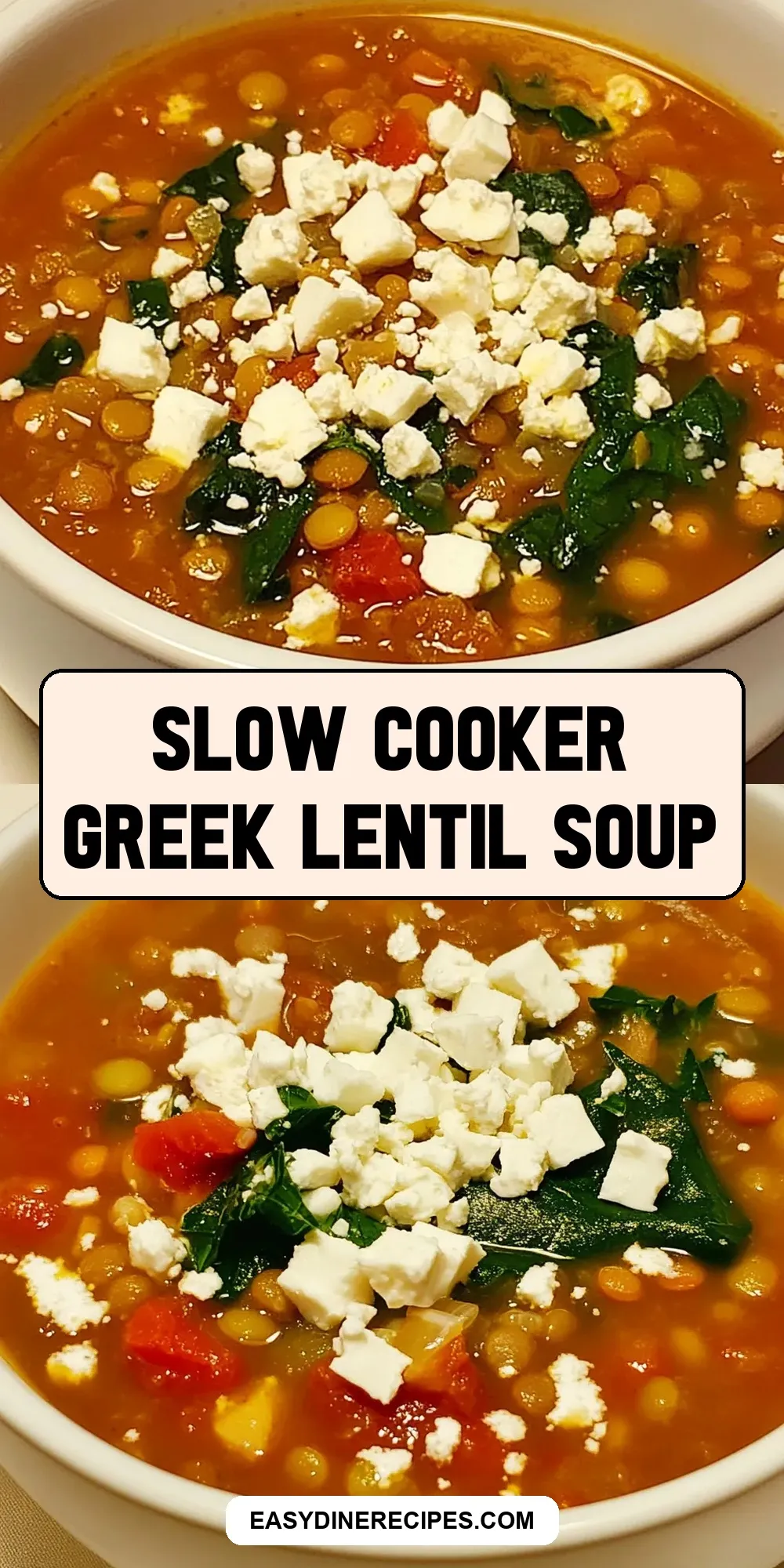 Quick Slow Cooker Greek Lentil Soup