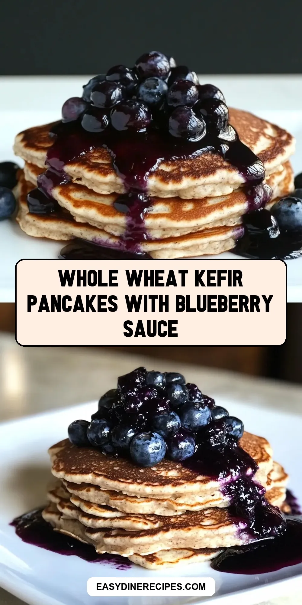 Flavorful Whole Wheat Kefir Pancakes With Blueberry Sauce