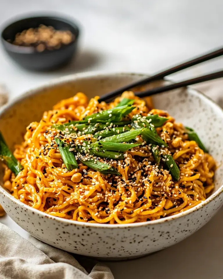Ultimate 20 Minute Garlic Oil Schezwan Peanut Noodles. dish image