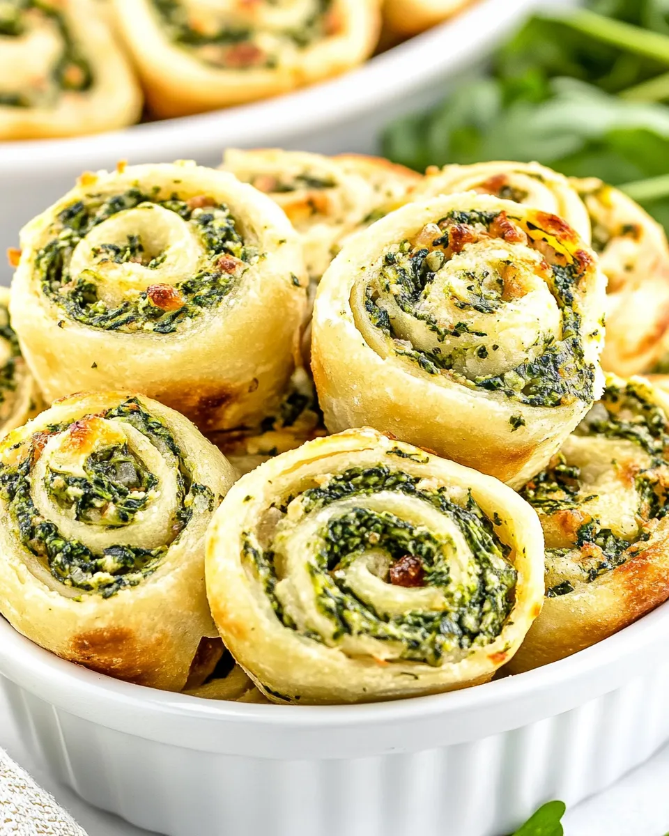 Quick 3-Ingredient Spinach Dip Pinwheels shot