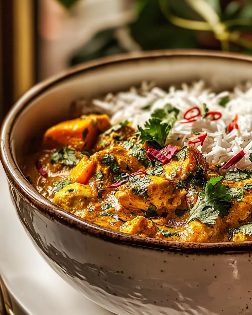 Perfect 30 Minute Indian Chicken Sweet Potato Curry. shot