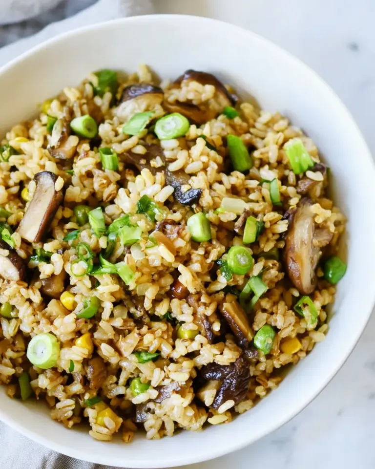 Savory 30 Minute Portobello Fried Brown Rice. picture