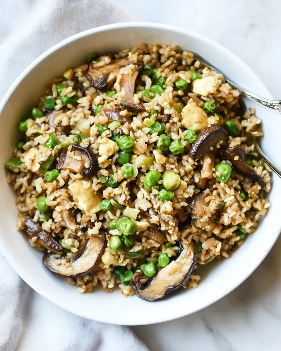 Perfect 30 Minute Portobello Fried Brown Rice. recipe image