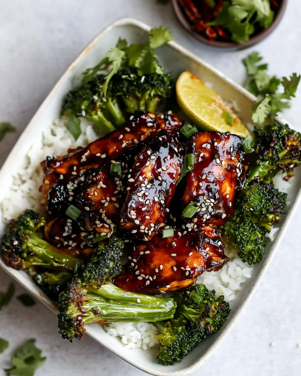 Delicious 30 Minute Teriyaki Chicken with Sesame Ginger Broccoli. shot