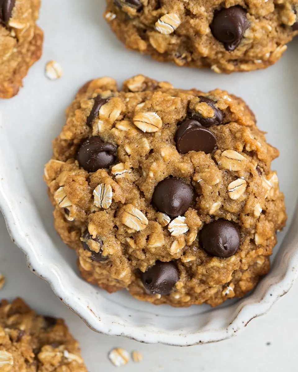 Easy 5-Ingredient Peanut Butter Oatmeal Chocolate Chip Cookies photo