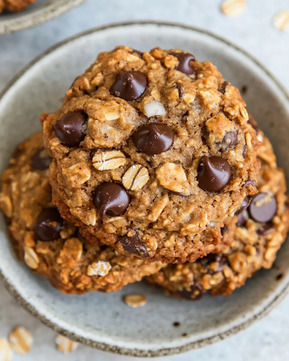 Quick 5-Ingredient Peanut Butter Oatmeal Chocolate Chip Cookies shot
