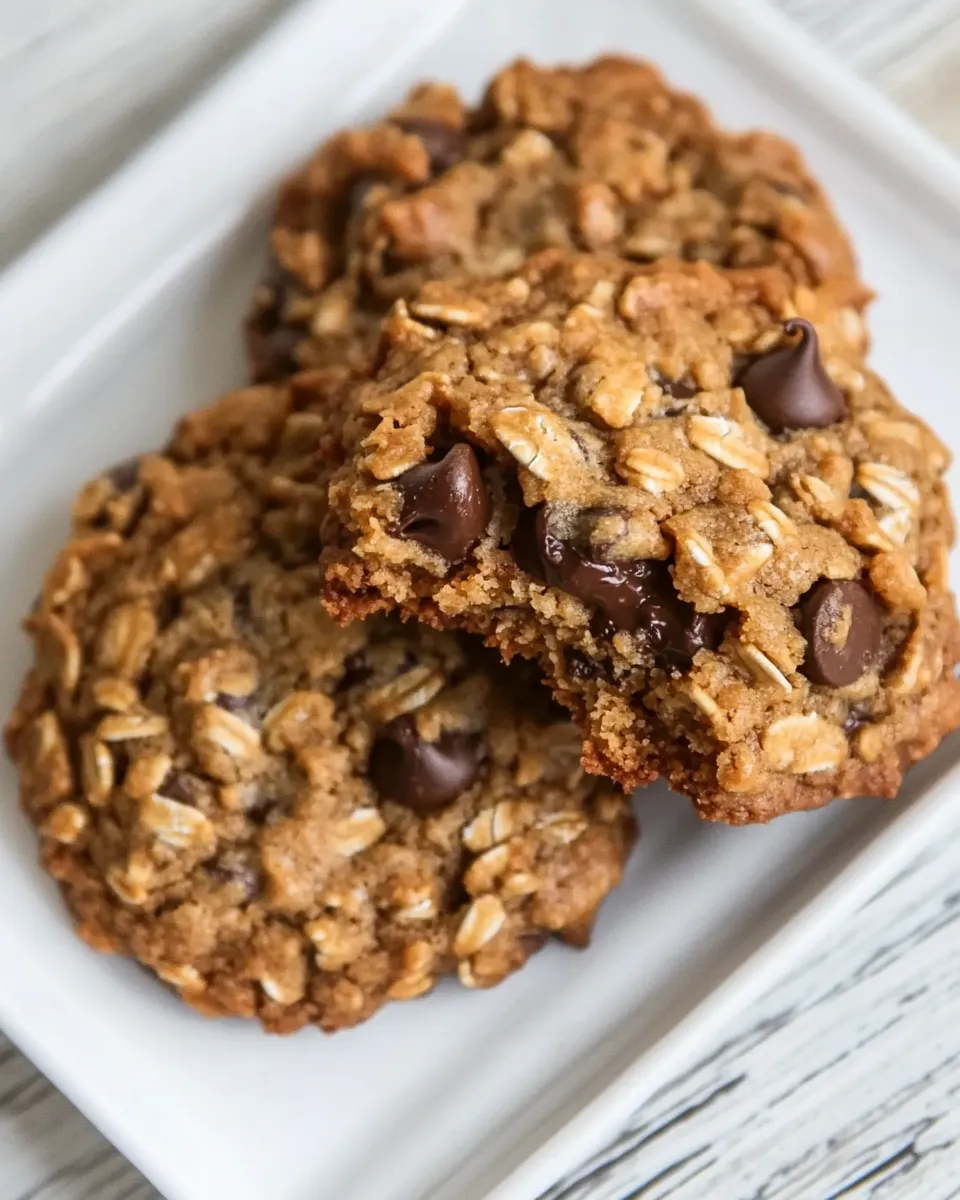 Best 5-Ingredient Peanut Butter Oatmeal Chocolate Chip Cookies recipe photo