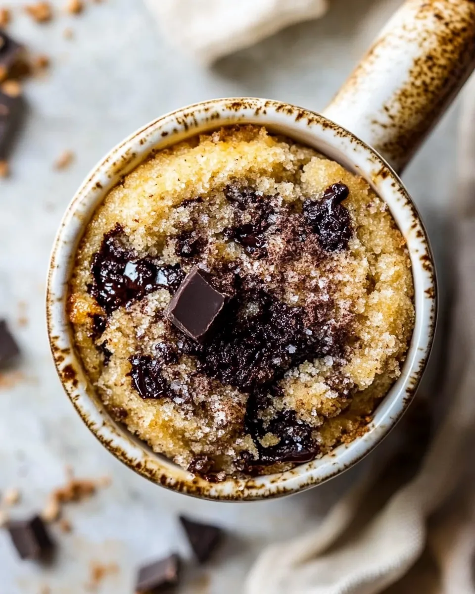 Classic 5 Minute Chocolate Chunk Banana Bread Mug Cake. recipe photo