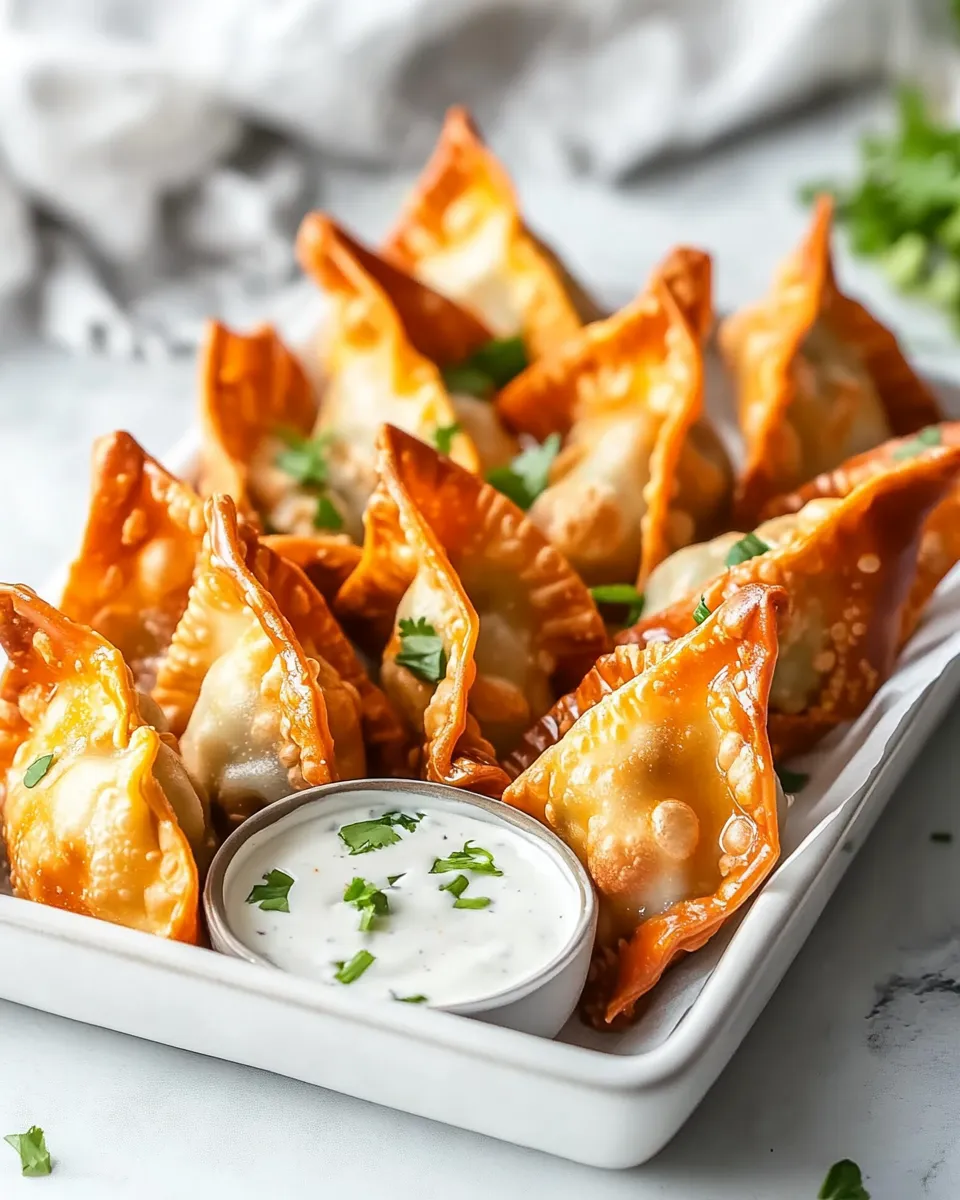 Healthy Air Fryer Buffalo Chicken Wontons recipe photo