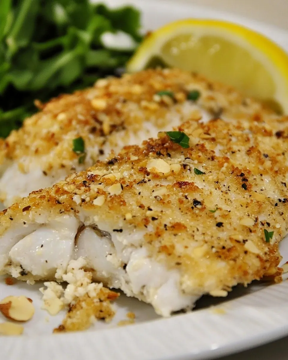 Quick Almond and Parmesan Baked Fish recipe photo