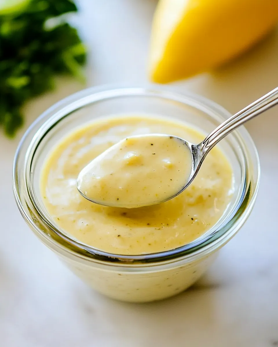 Delicious Authentic Caesar Dressing shot