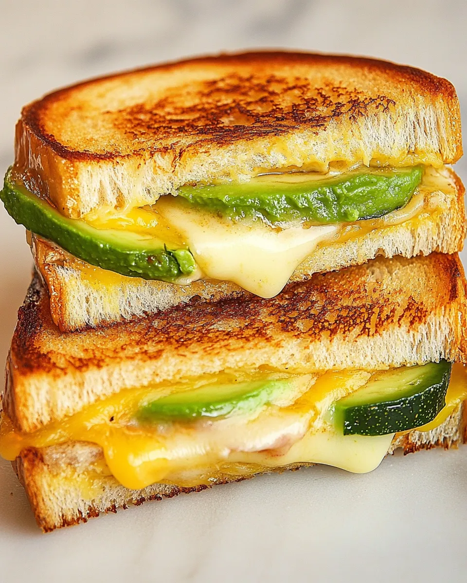 Delicious Avocado Grilled Cheese Sandwich shot