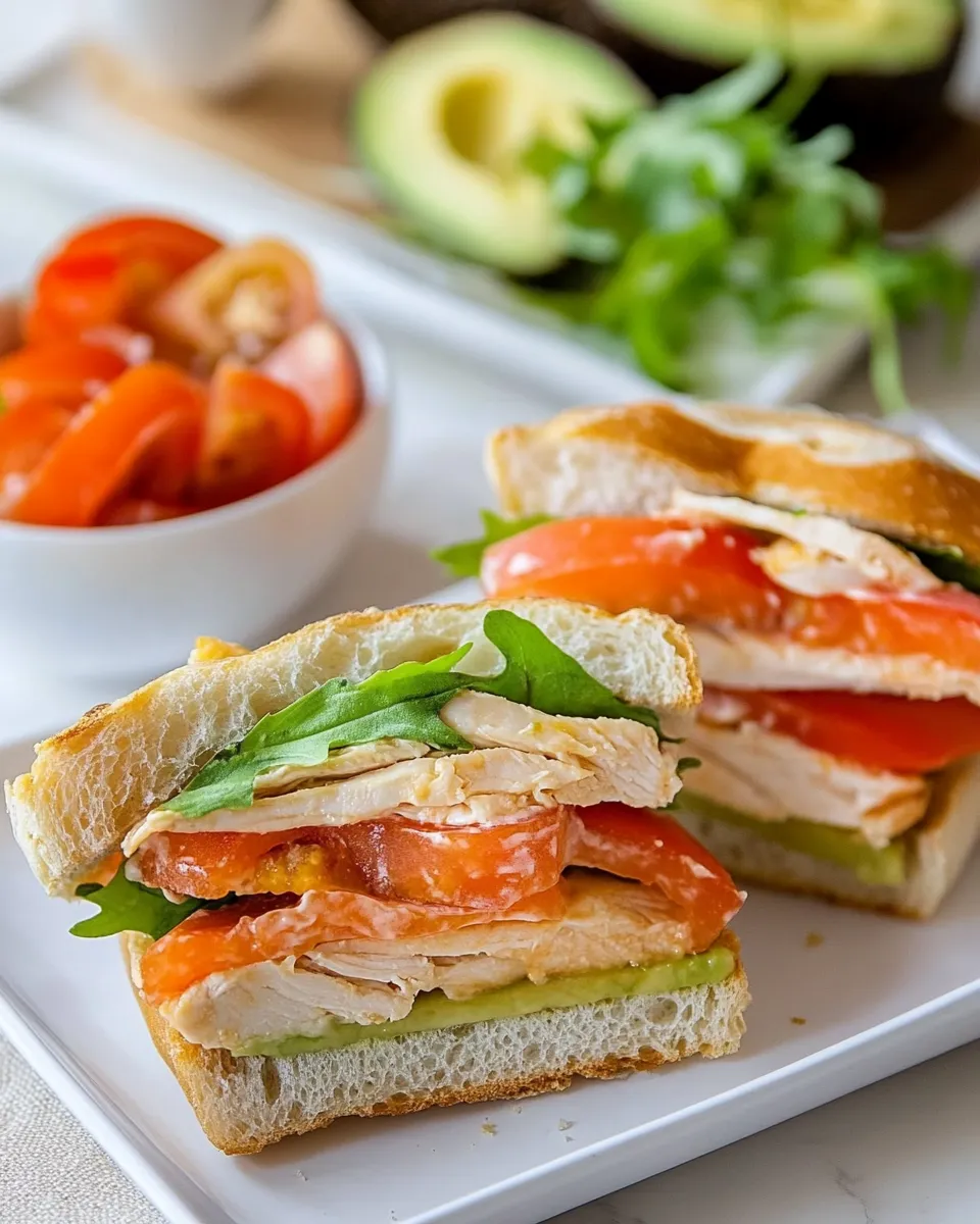 Delicious Avocado and Chicken Ciabatta Sandwich image