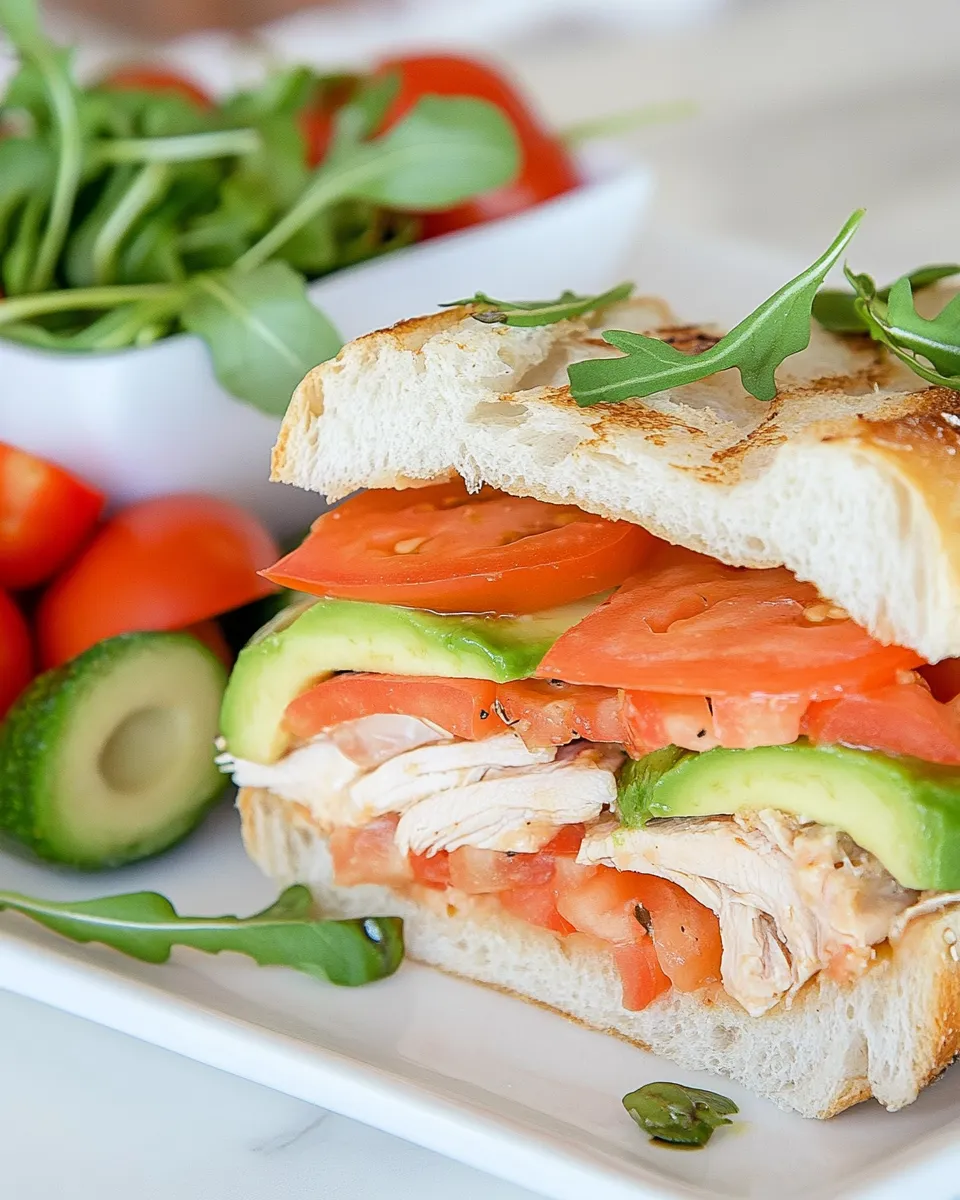 Easy Avocado and Chicken Ciabatta Sandwich recipe photo