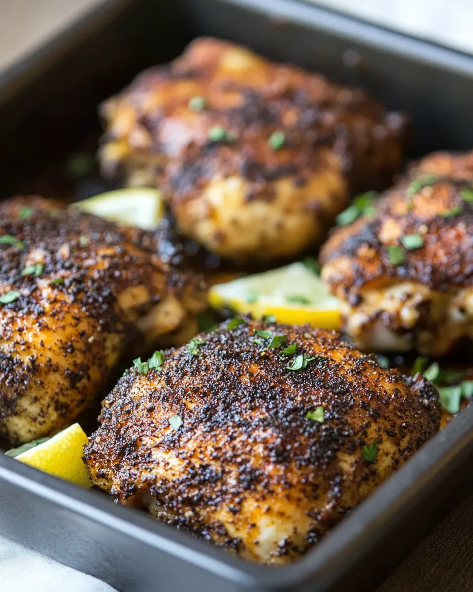 Homemade Baked Blackened Chicken Thighs photo