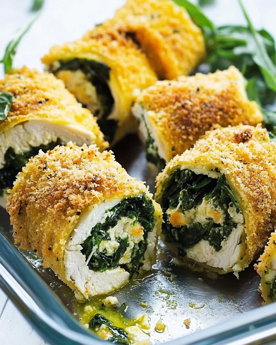 Homemade Baked Chicken Rollatini with Spinach photo