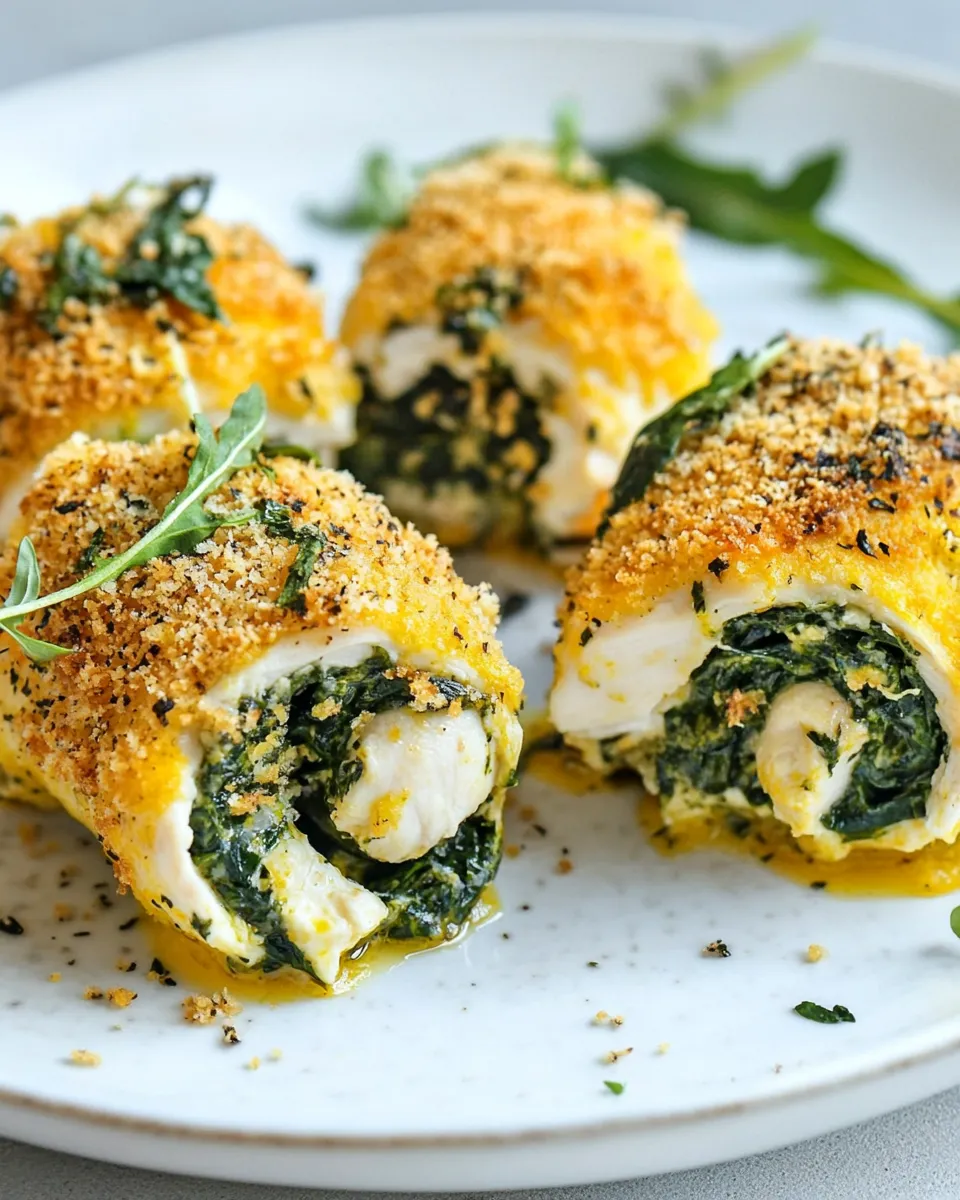 Delicious Baked Chicken Rollatini with Spinach image