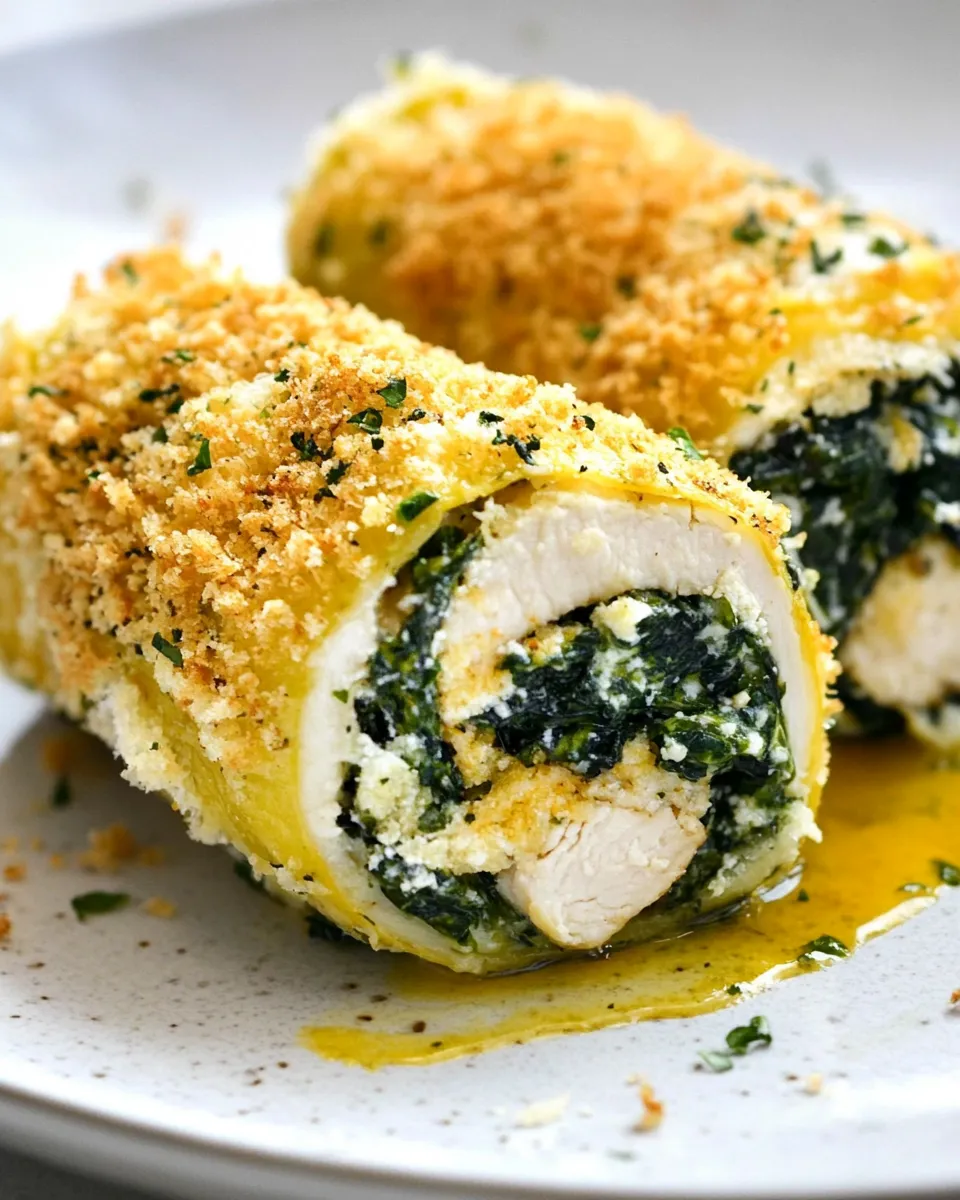 Easy Baked Chicken Rollatini with Spinach recipe photo