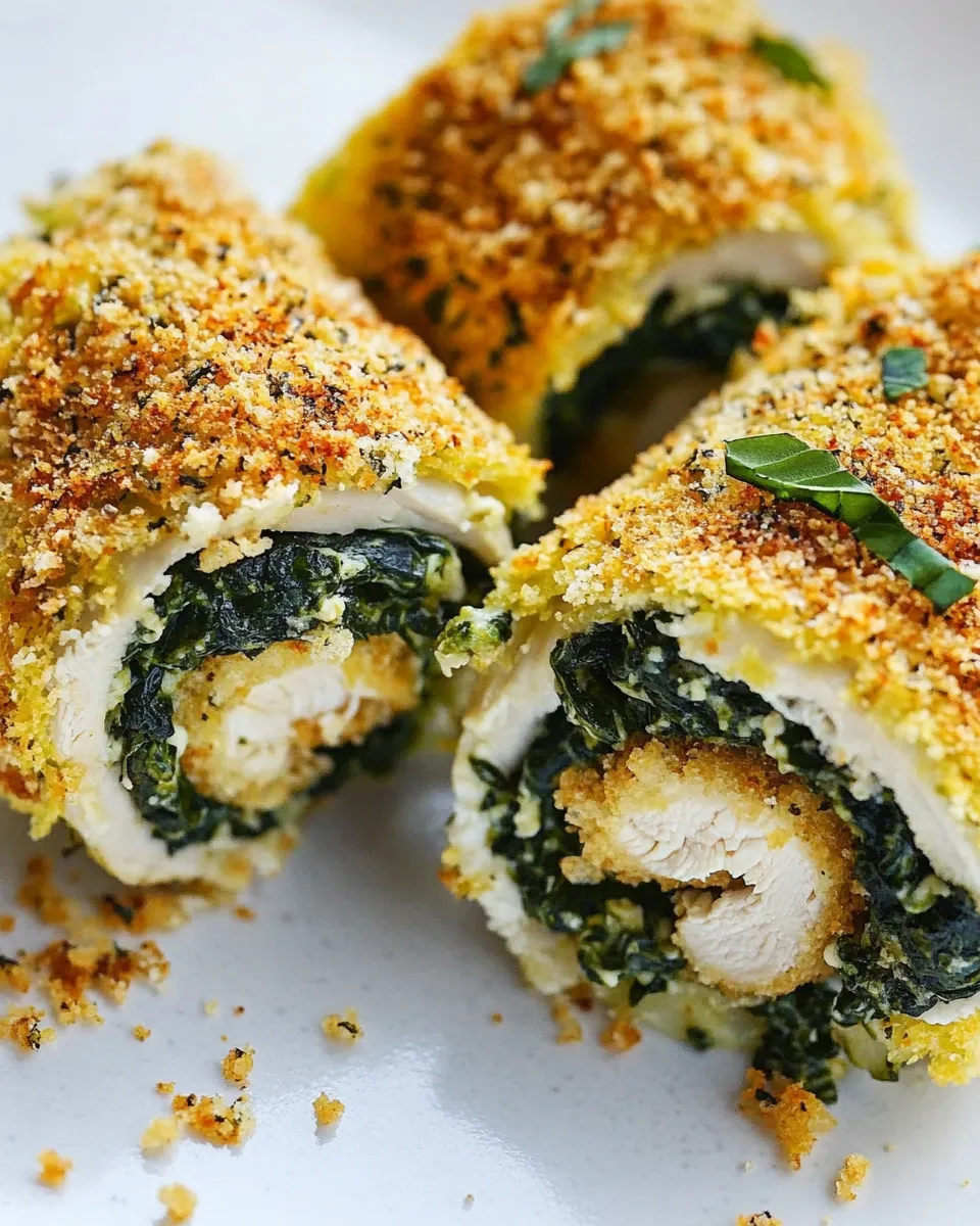 Savory Baked Chicken Rollatini with Spinach dish photo