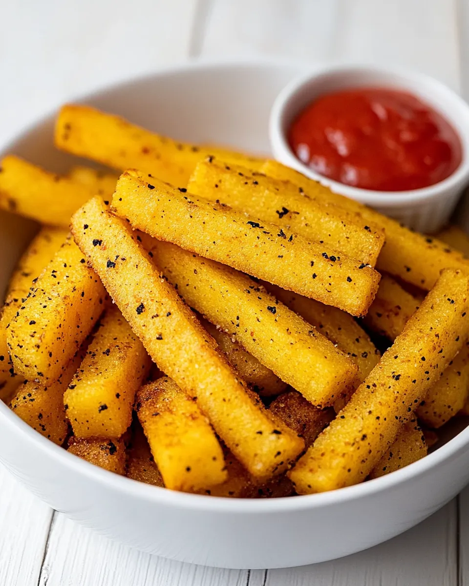 Tasty Baked Crispy Polenta Fries shot