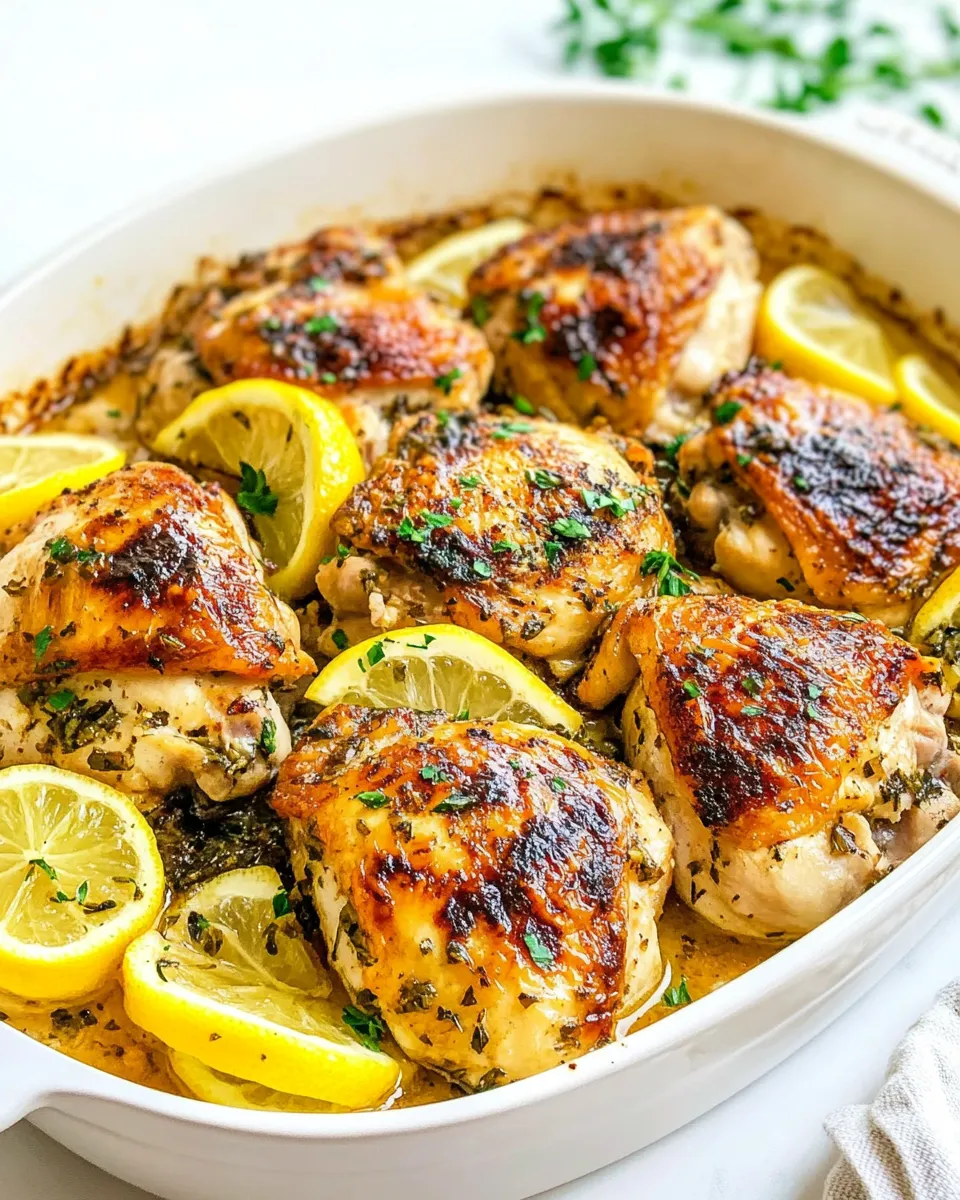 Homemade Baked Lemon Chicken Thighs photo