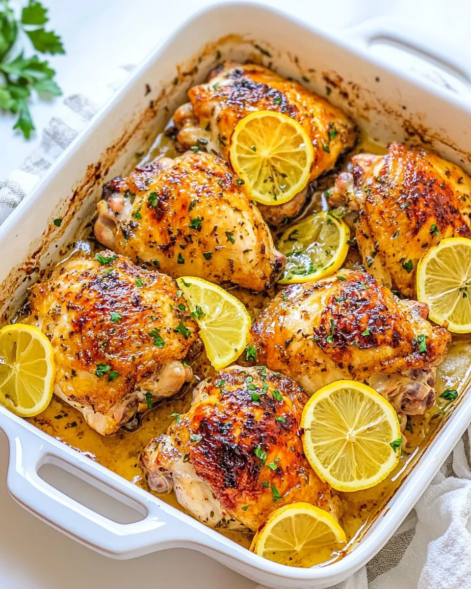 Classic Baked Lemon Chicken Thighs image