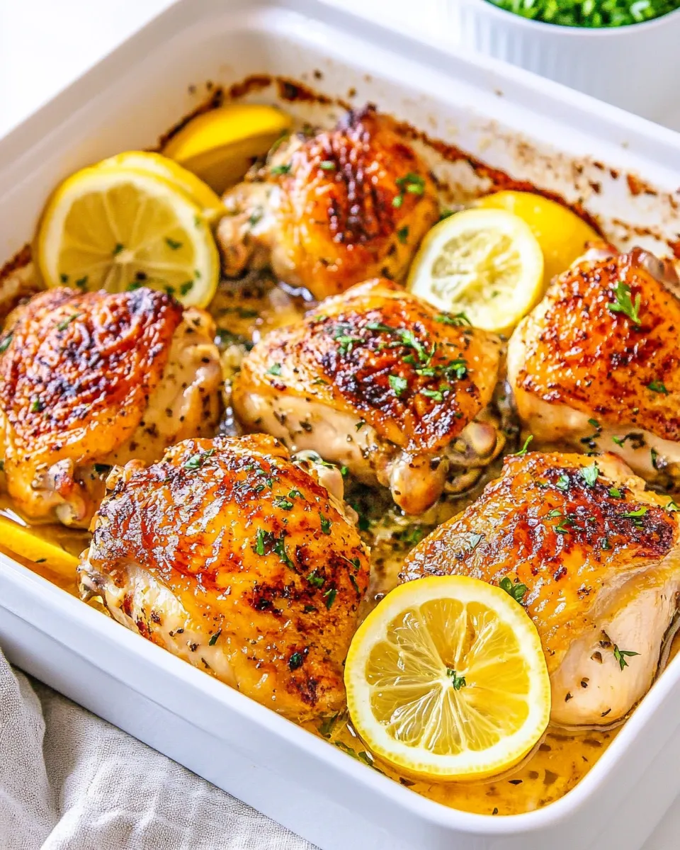 Easy Baked Lemon Chicken Thighs recipe photo