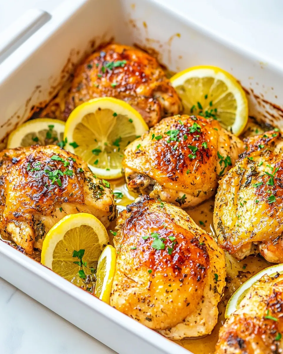 Delicious Baked Lemon Chicken Thighs shot
