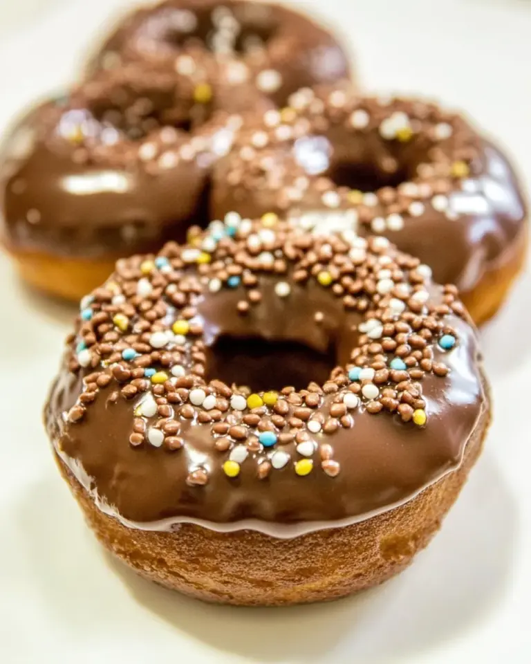 Homemade Baked Nutella Doughnuts with Nutella Glaze photo
