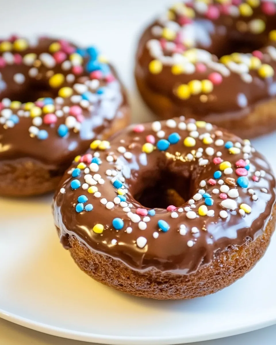 Delicious Baked Nutella Doughnuts with Nutella Glaze image