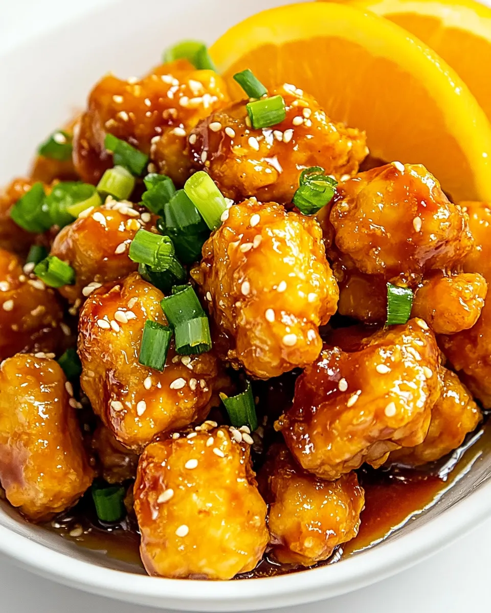 Delicious Baked Orange Chicken shot