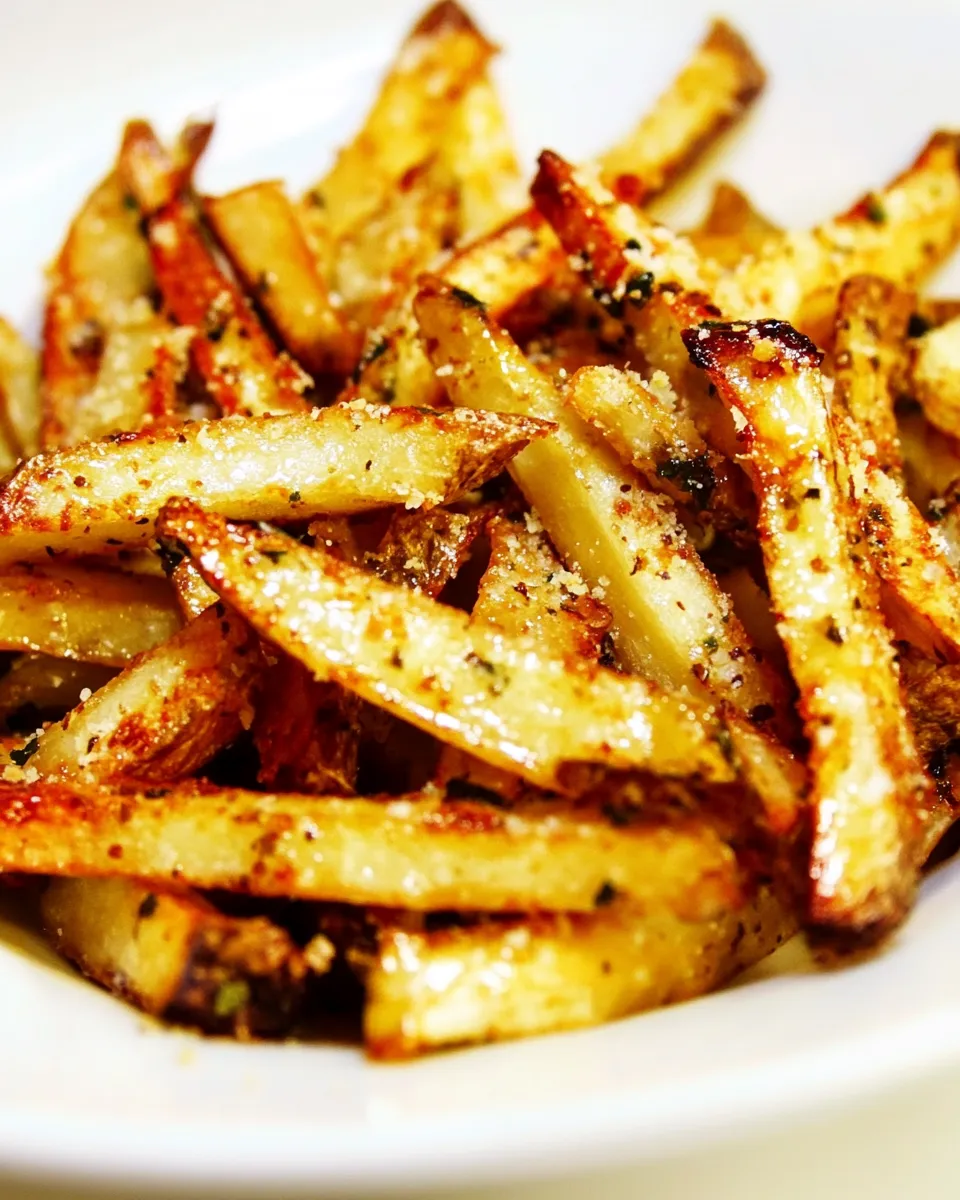 Delicious Baked Parmesan Basil Fries shot