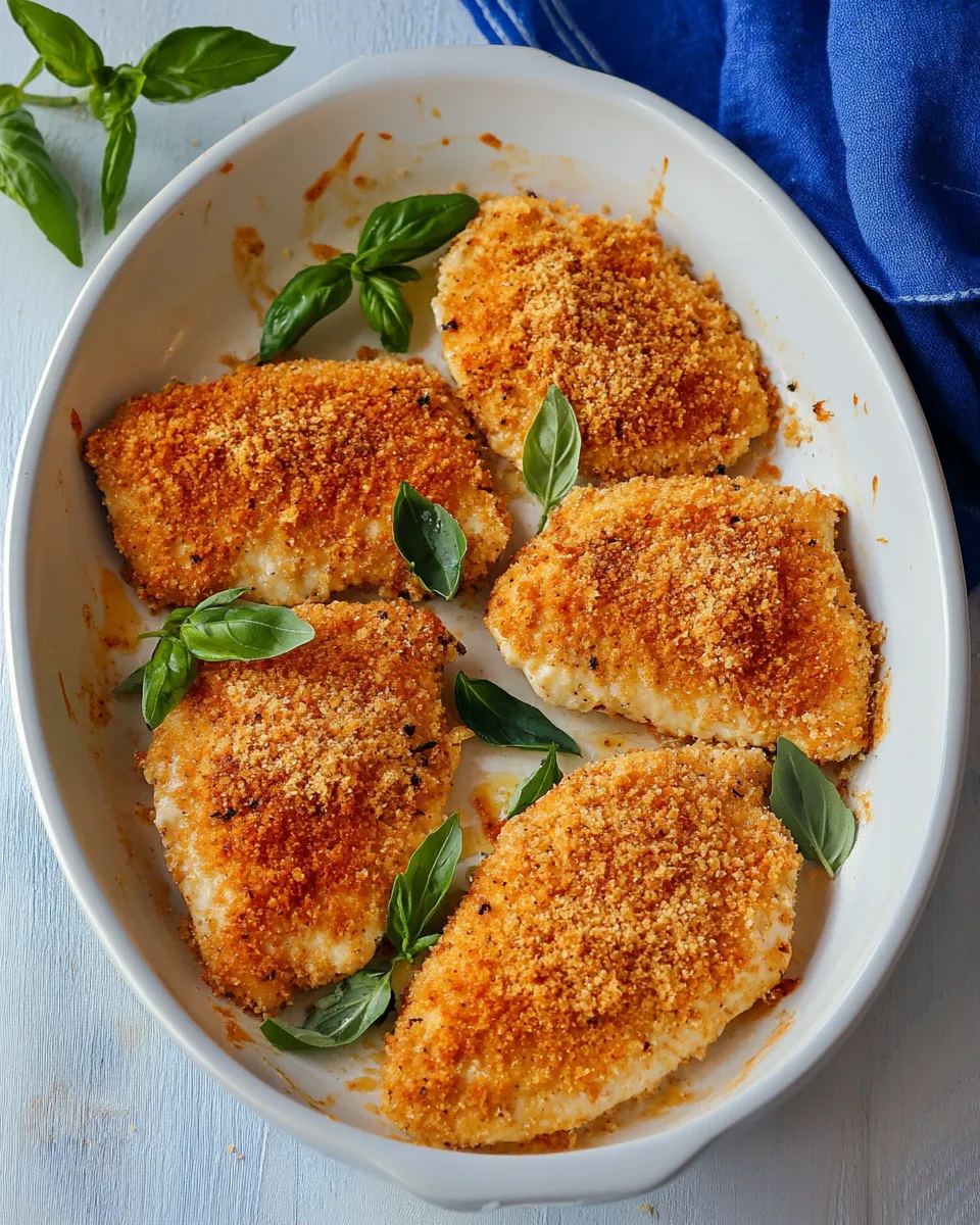 Savory Baked Parmesan Caesar Chicken shot