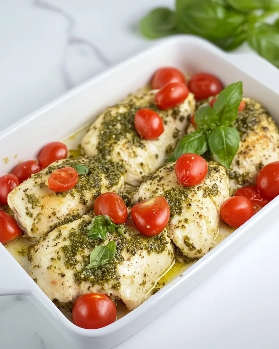 Homemade Baked Pesto Chicken recipe photo