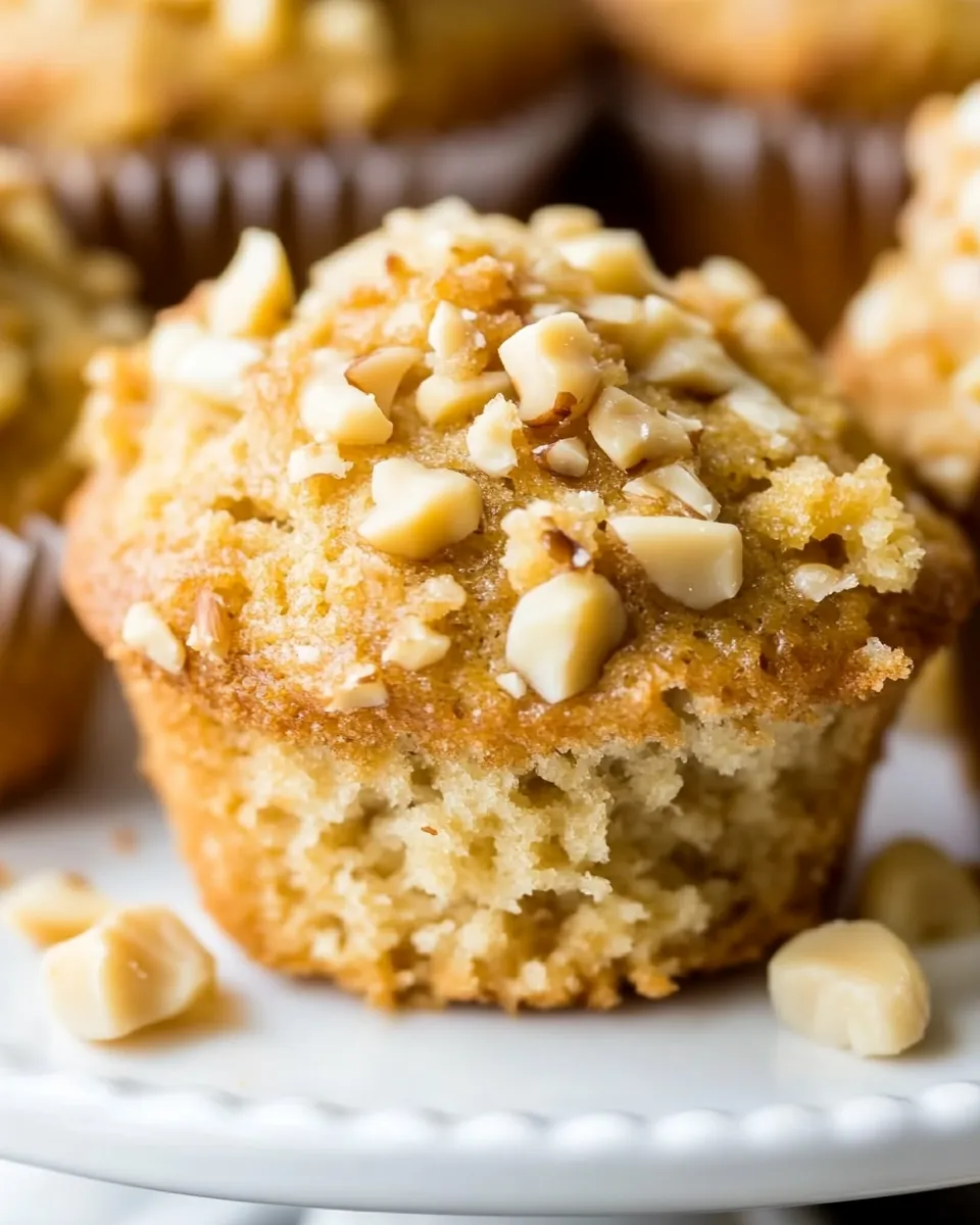 Tasty Banana-Macadamia Nut Muffins shot