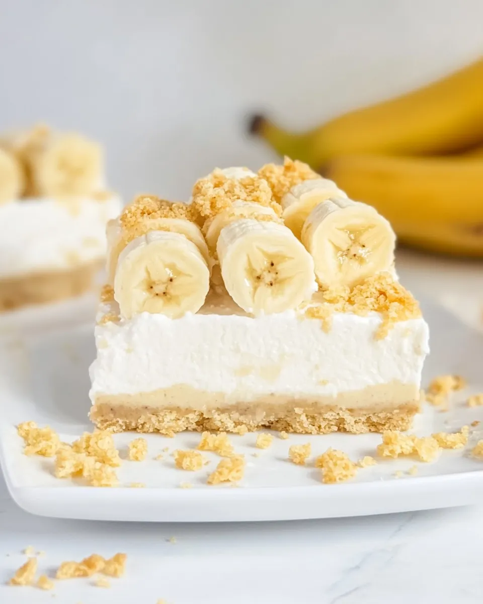 Delicious Banana Pudding Cheesecake Bars shot