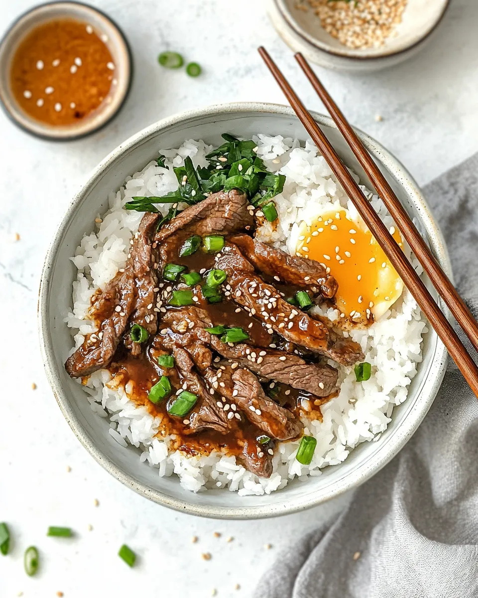 Delicious Beef Bulgogi Rice Bowls shot