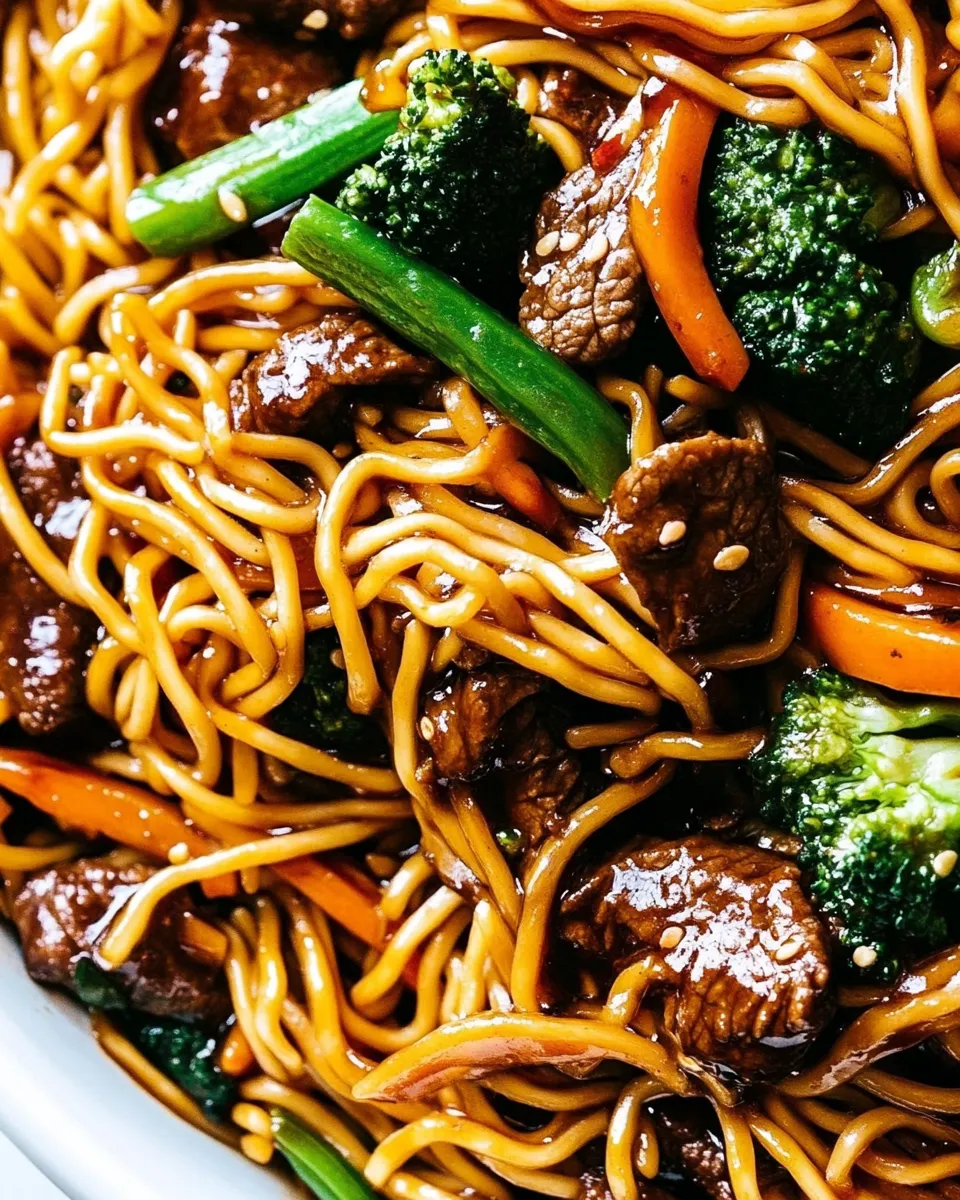 Delicious Beef Chow Mein shot