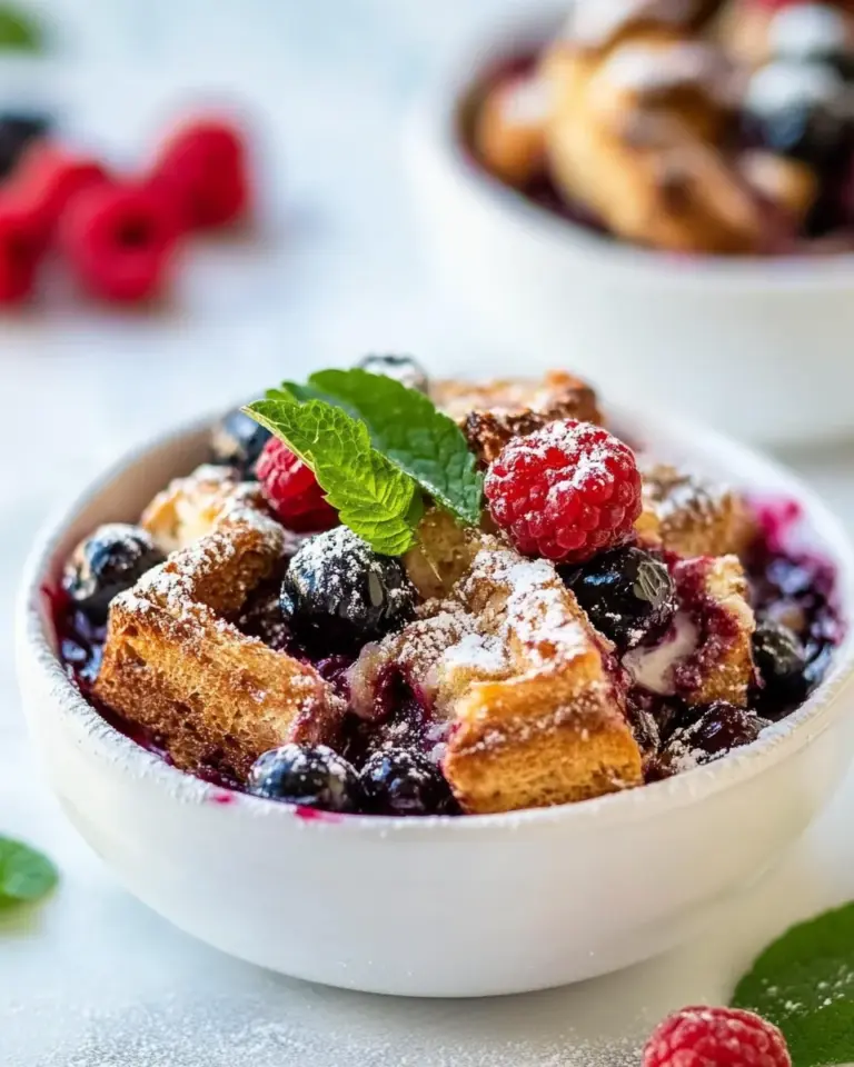 Homemade Berry Brioche Bread Pudding photo