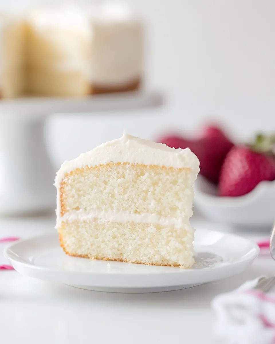 Delicious Best White Cake Recipe (Great with ANY Frosting Recipe) shot