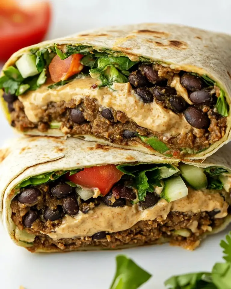 Homemade Black Bean Burger Wrap with Chipotle Aioli photo
