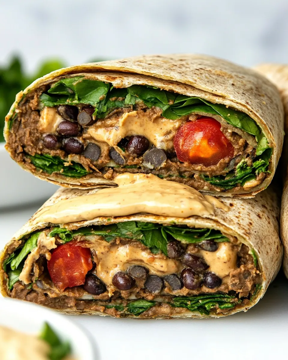 Classic Black Bean Burger Wrap with Chipotle Aioli image