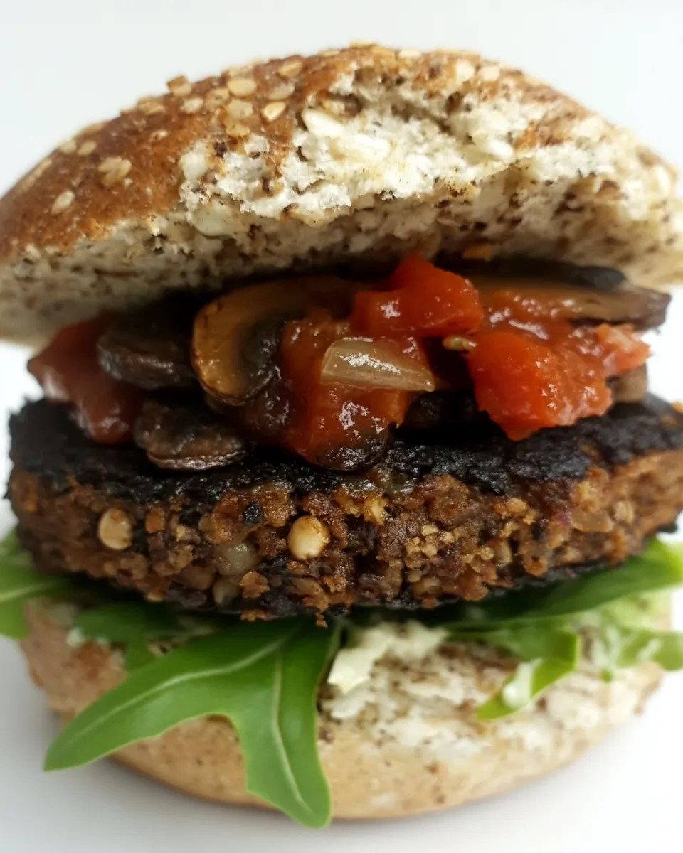 Delicious Black Bean Mushroom Burgers recipe photo