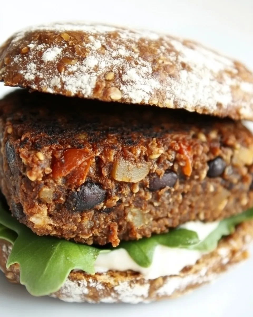 Healthy Black Bean Mushroom Burgers dish photo