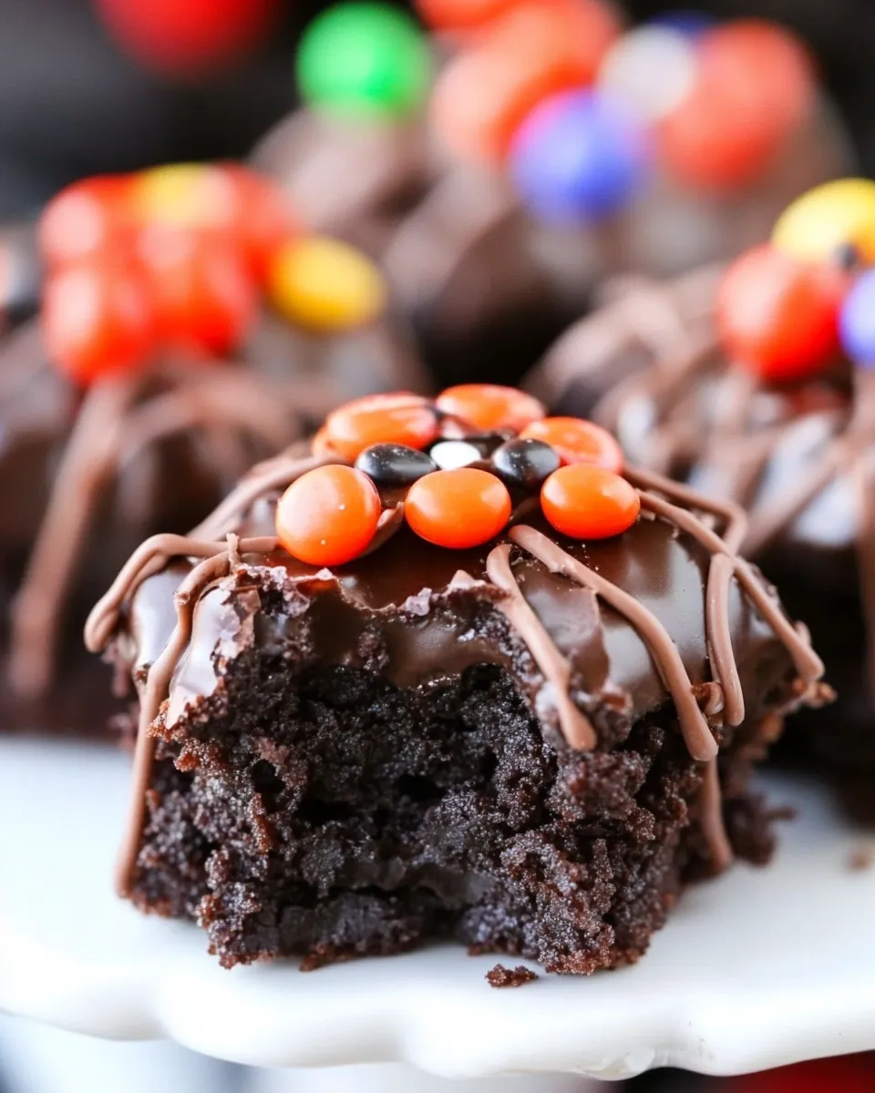 Tasty Black Widow Brownie Bites shot