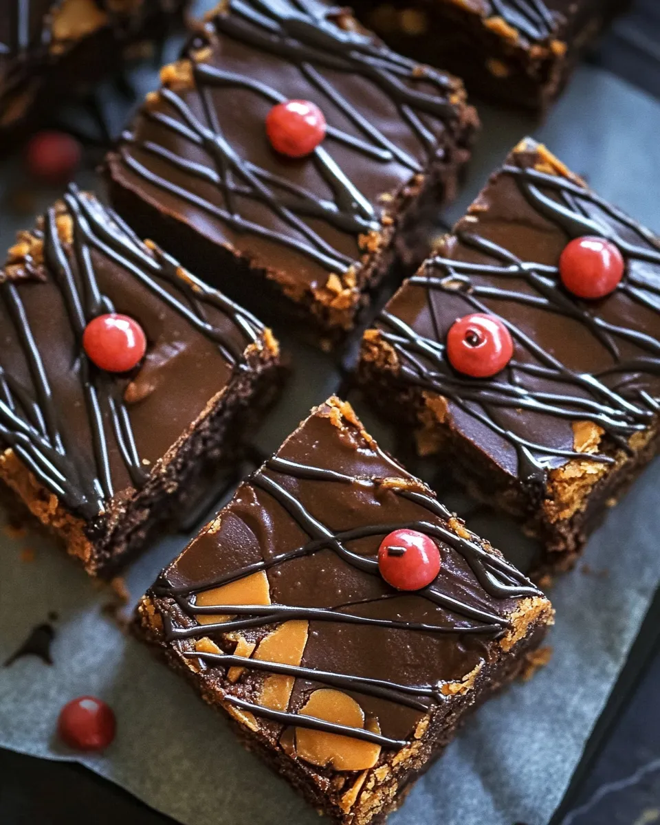 Healthy Black Widow Peanut Butter Bars. food shot