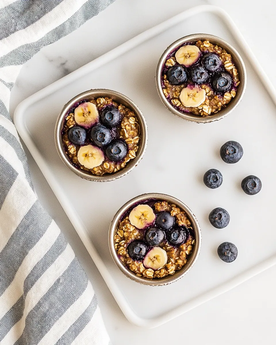 Delicious Blueberry Banana Baked Oatmeal Cups image