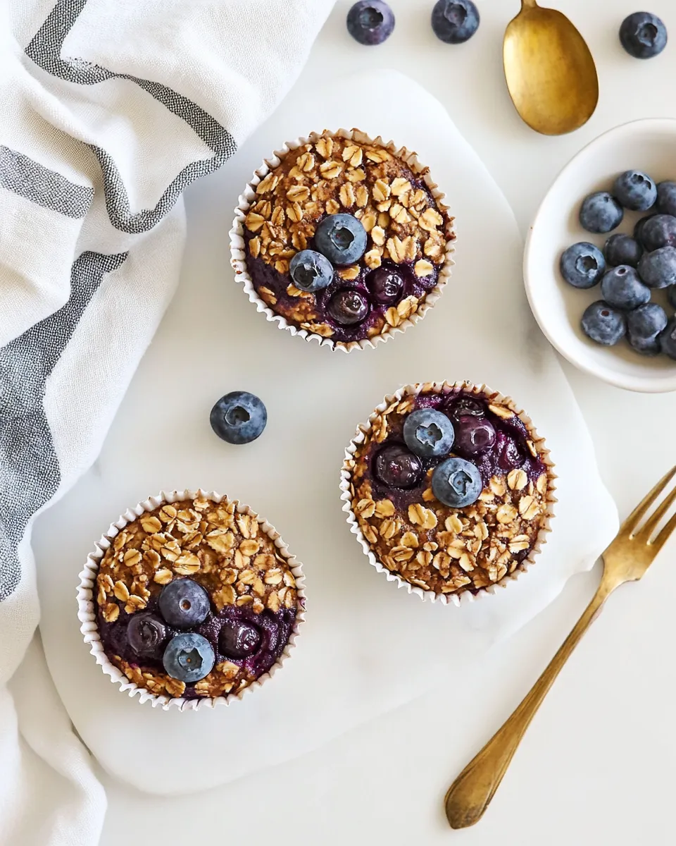 Easy Blueberry Banana Baked Oatmeal Cups recipe photo