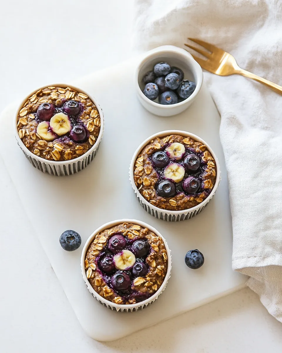 Tasty Blueberry Banana Baked Oatmeal Cups shot