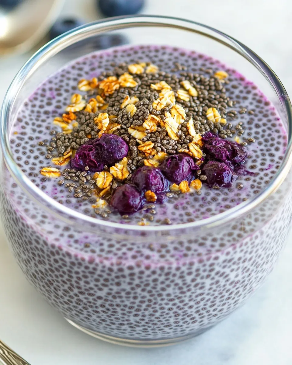 Delicious Blueberry Chia Seed Pudding shot